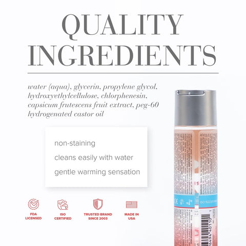 System Jo JO Anal H2O Warming Water Based Personal Lubricant 4oz - Water Based Lubes