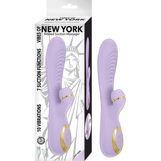 VIBES OF NEW YORK Ribbed Clitoral Suction Massager - - Clit Ticklers and Pulsators