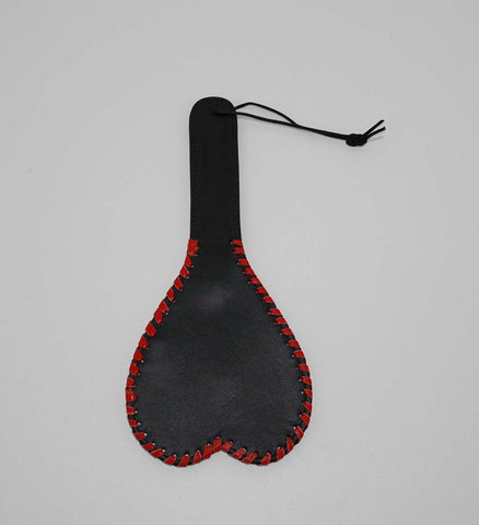 Hells Couture Kitties playpen Heart Shaped Leather Paddle 28cm Impact Play - Paddles And Slappers