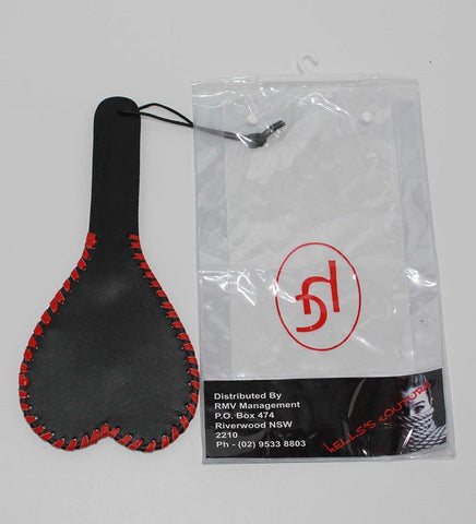 Hells Couture Kitties playpen Heart Shaped Leather Paddle 28cm Impact Play - Paddles And Slappers