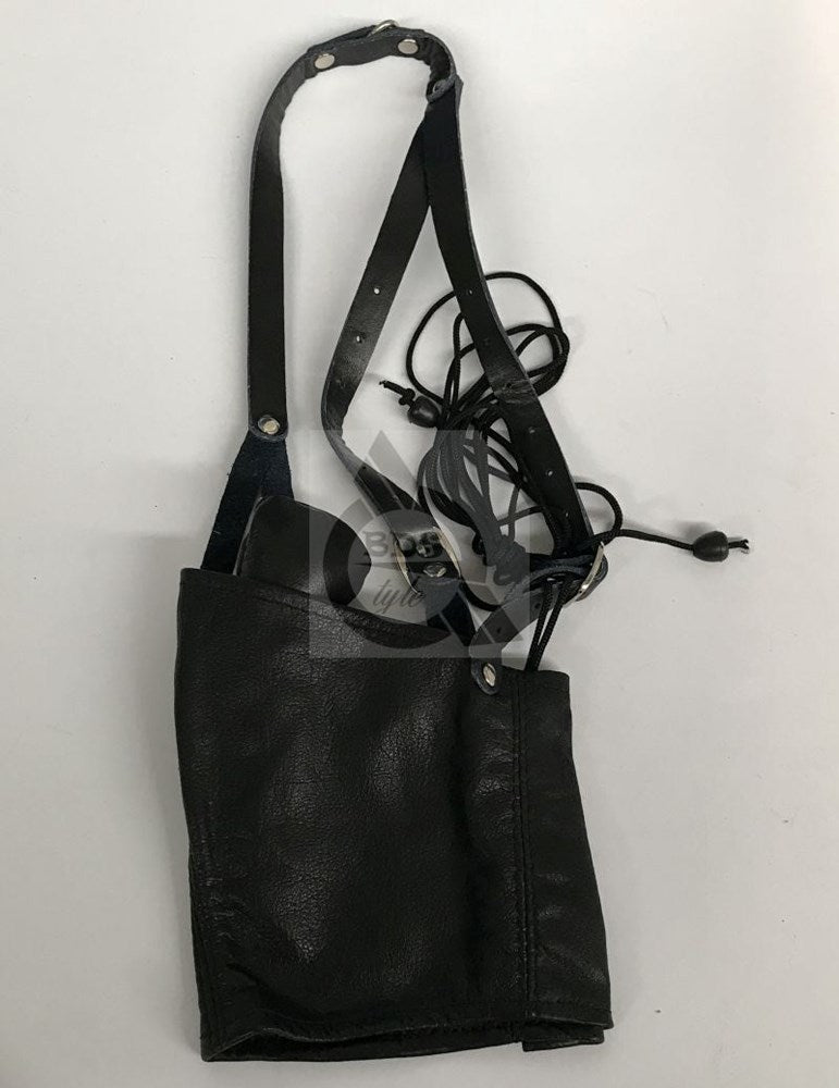 BDStyle Leather Neck Corset Harness with Stuffer Gag BDSM Restraint - Bondage Gags and Bits