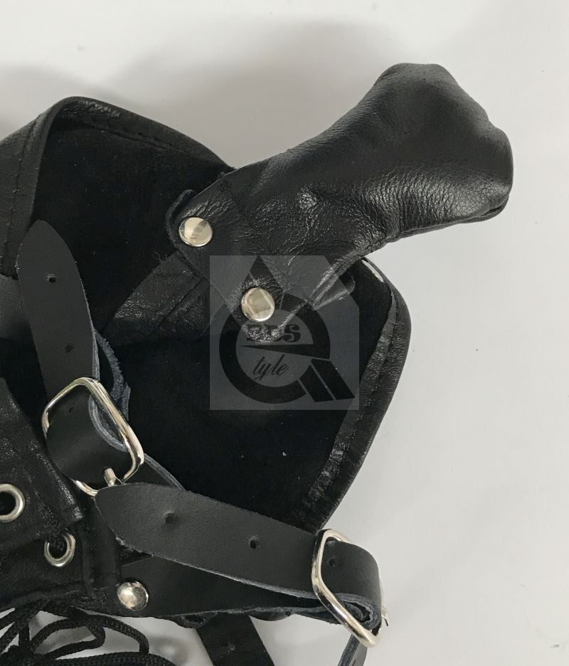 BDStyle Leather Neck Corset Harness with Stuffer Gag BDSM Restraint - Bondage Gags and Bits