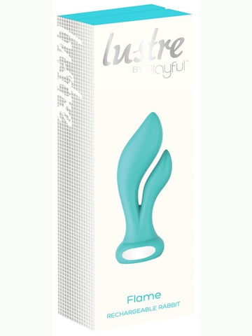 Evolved Lustre by Playful Flame Rechargeable Rabbit Vibrator with LED Lighting - Rabbit Vibrators