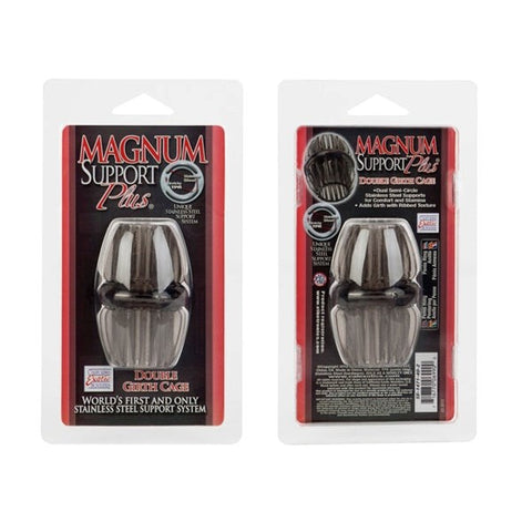 California Exotics Magnum Double Girth Cock Cage with Steel Rings - Penis Sleeves and Extenders