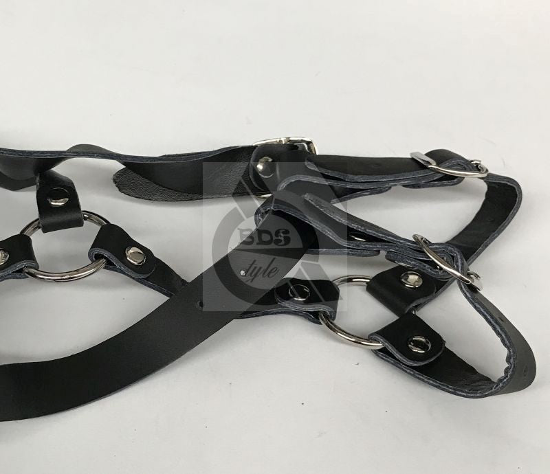 BDStyle Muzzle Bondage Ball Gag Head Harness with Adjustable Straps - Bondage Gags and Bits