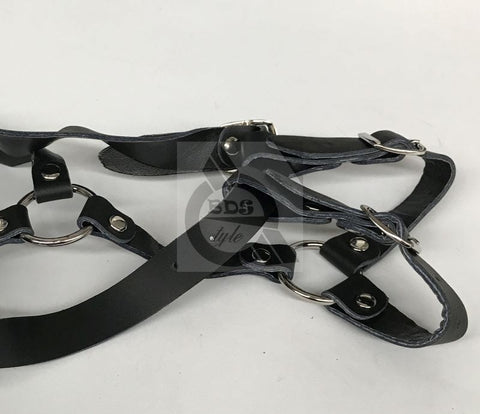 BDStyle Muzzle Bondage Ball Gag Head Harness with Adjustable Straps - Bondage Gags and Bits