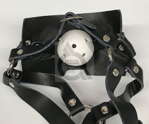 BDStyle Muzzle Bondage Ball Gag Head Harness with Adjustable Straps - Bondage Gags and Bits