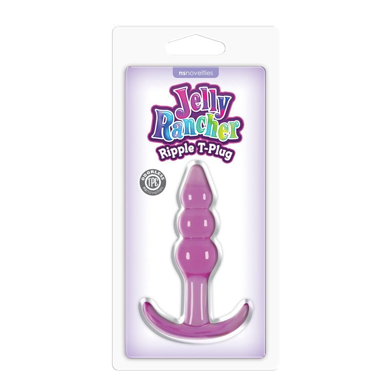 NS Novelties Jelly Rancher Ripple Anal T Plug Body Safe TPE Butt Plug - Butt Plugs