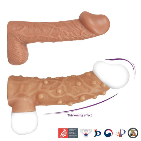 Kokos Nude Male Penis Extension Sleeve 2 Premium TPR Enhancement - Penis Sleeves and Extenders