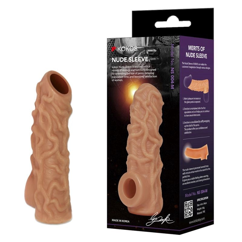 Kokos Nude Mens Penis Development Sleeve 4 Open Ended Design Enhancement - - Penis Sleeves and Extenders