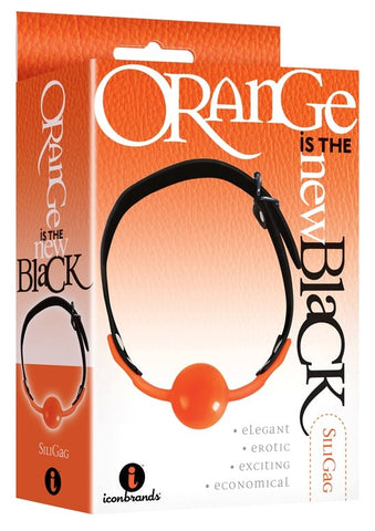 Icon Brands Orange is The New Black Siligag Ball Gag with Silicone Straps - Bondage Gags and Bits