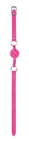 Shots Toys Ouch Gag Ball Quality Leather BDSM Restraint - Bondage Gags and Bits