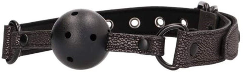 Shots Toys Ouch! Elegant Bondage Ball Gag Titanium Grey BDSM Restraint - Bondage Gags and Bits