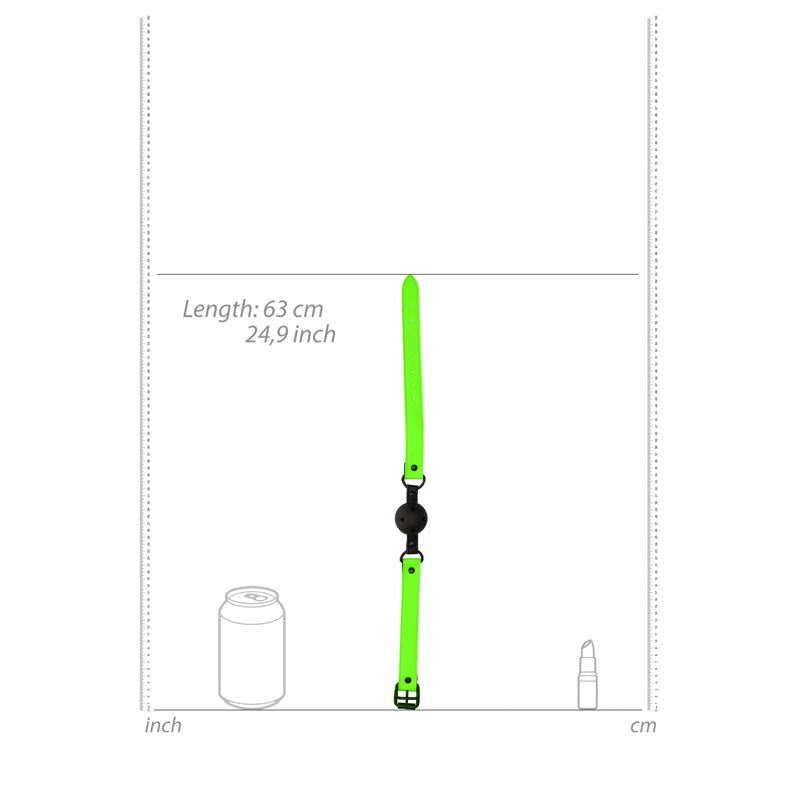 Shots Toys OUCH! Glow in Dark Breathable Ball Gag Luminous BDSM Play - - Bondage Gags and Bits