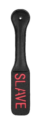 Shots Toys Ouch! SLAVE Bondage Paddle Premium Stitched Leather Impact - Paddles And Slappers