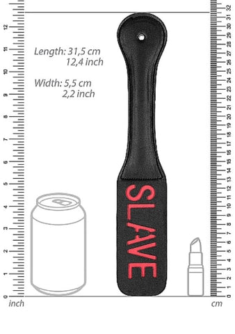 Shots Toys Ouch! SLAVE Bondage Paddle Premium Stitched Leather Impact - Paddles And Slappers