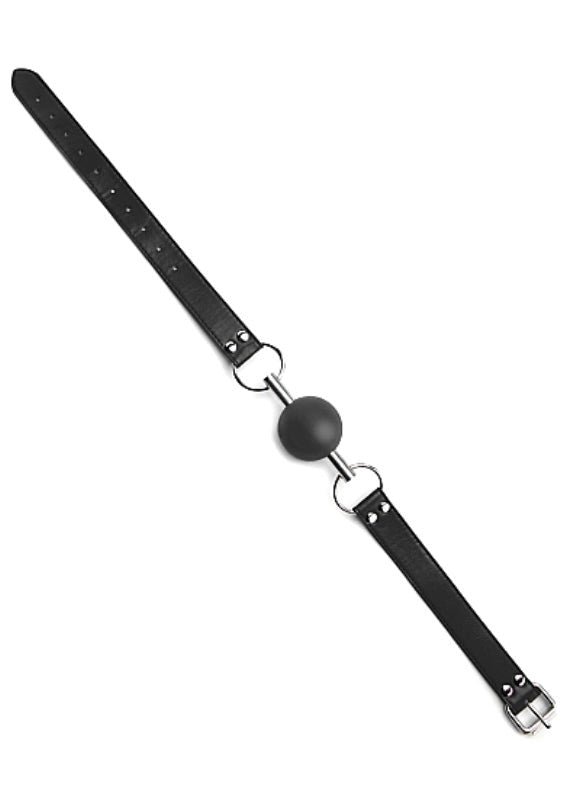 Shots Toys Ouch! Solid Ball Gag with Adjustable Leather Straps - - Bondage Gags and Bits