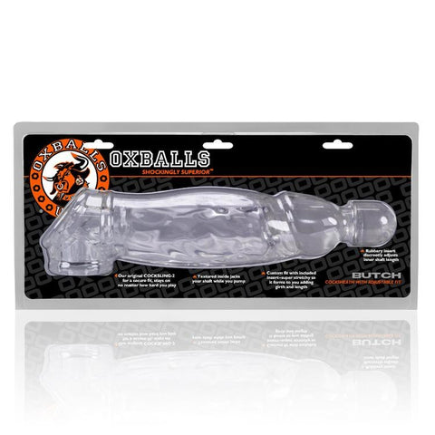 Oxballs Butch Mens Cocksheath Clear Stretchy FLEX TPR Enhancement - Pumps, Extenders and Sleeves