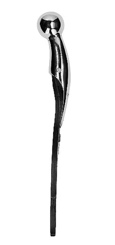 Shots Toys Pain Saddle Leather Hand Paddle Metal Ball Handle BDSM Impact - Paddles And Slappers