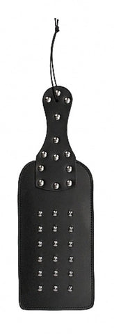 Shots Toys Pain Studded Paddle Heavy Duty Saddle Leather - Paddles And Slappers