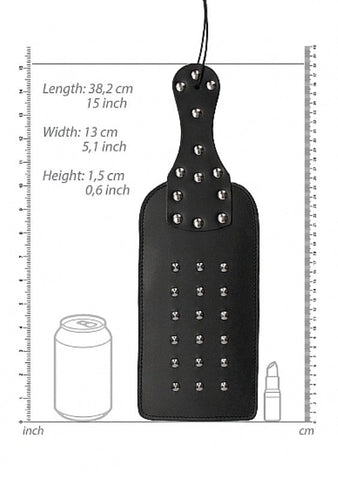 Shots Toys Pain Studded Paddle Heavy Duty Saddle Leather - Paddles And Slappers
