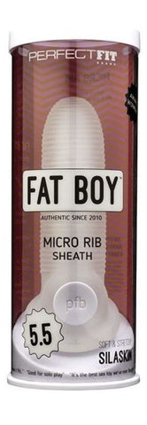 Perfect Fit Fat Boy Micro Ribbed Sheath Clear Penis Enhancement Sheath - Penis Sleeves and Extenders
