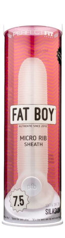Perfect Fit Fat Boy Micro Ribbed Sheath Clear Penis Enhancement Sheath - Penis Sleeves and Extenders