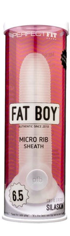 Perfect Fit Fat Boy Micro Ribbed Sheath Clear Penis Enhancement Sheath - Penis Sleeves and Extenders