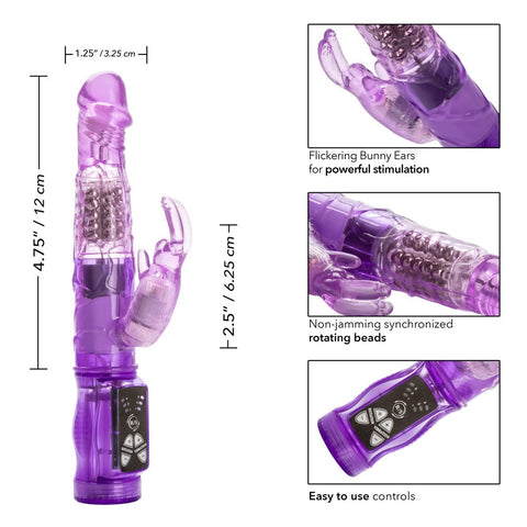 California Exotics Petite Jack Rabbit Vibrator with Rotating Beads Dual Motor - Rabbit Vibrators