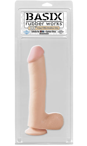 Pipedream Basix 10 Inch Suction Cup Realistic Dildo with Hands Free Base - Realistic Dildos