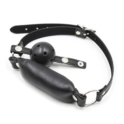 BDStyle Pony Bit Gag Black Premium Faux Leather BDSM Pony Play Gear - Bondage Gags and Bits