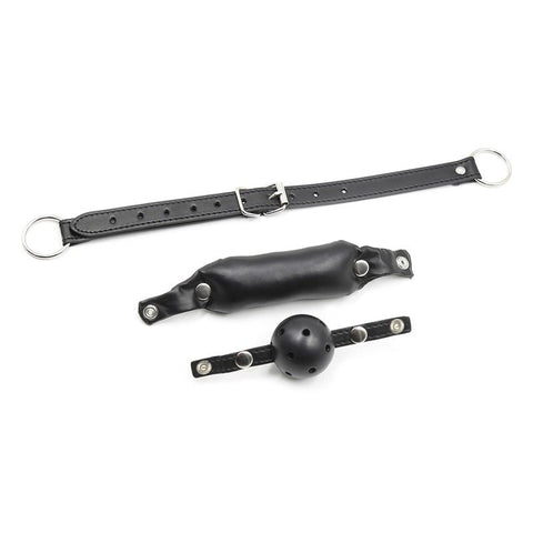 BDStyle Pony Bit Gag Black Premium Faux Leather BDSM Pony Play Gear - Bondage Gags and Bits