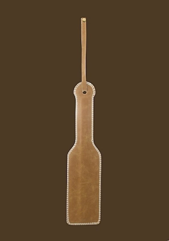 Shots Toys Premium Bonded Leather Paddle Brown BDSM Impact Play - - Paddles And Slappers