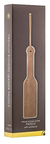 Shots Toys Premium Bonded Leather Paddle Brown BDSM Impact Play - Paddles And Slappers