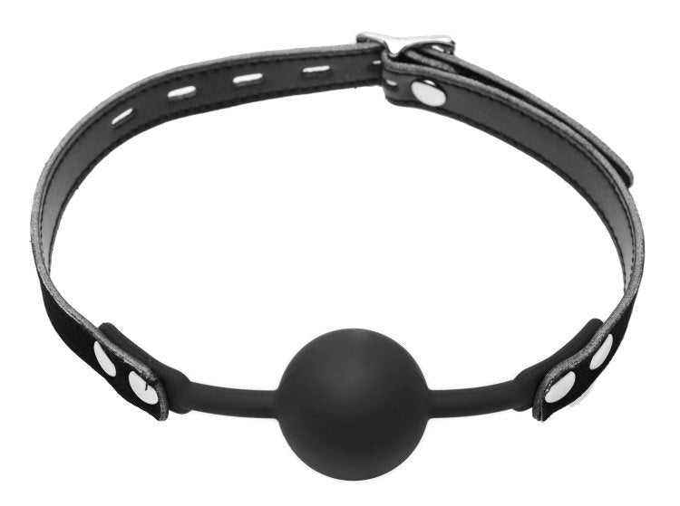 XR Brands Premium Hush Locking Silicone Comfort BDSM Ball Gag - - Bondage Gags and Bits
