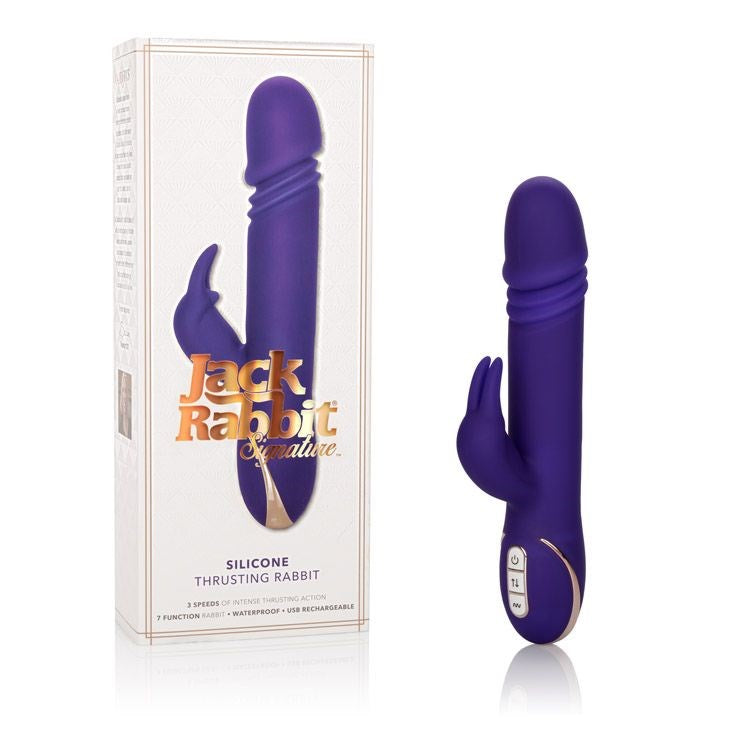 California Exotics Premium Jack Rabbit Signature Silicone Thrusting Rabbit Vibrator - Rabbit Vibrators