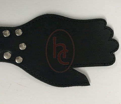 Hells Couture Puppy Cage Leather Hand Paddle Leather Impact Play - Paddles And Slappers