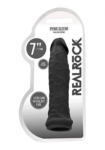 Shots Toys Realrock Skin Penis Sleeve 6 Inch Realistic TPE Extension - Penis Sleeves and Extenders