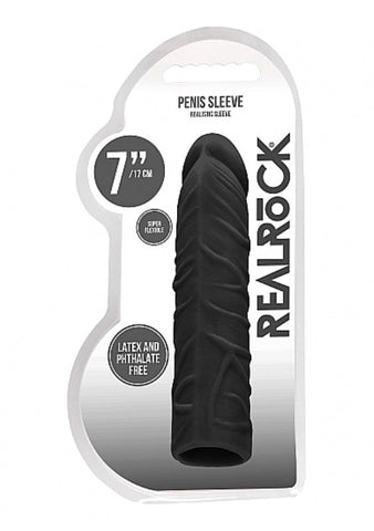 Shots Toys Realrock Skin Penis Sleeve 7 Inch Size Enhancement - Penis Sleeves and Extenders