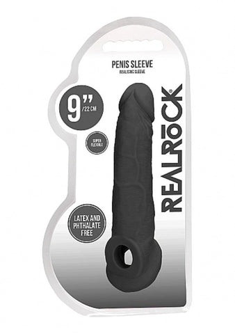 Shots Toys Realrock Skin Penis Sleeve 9 Inch Realistic Enhancement - Penis Sleeves and Extenders