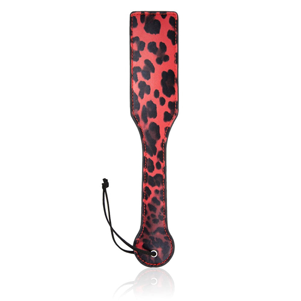 BDStyle Red Leopard Paddle Faux Leather BDSM Impact Adult Toy - Paddles And Slappers