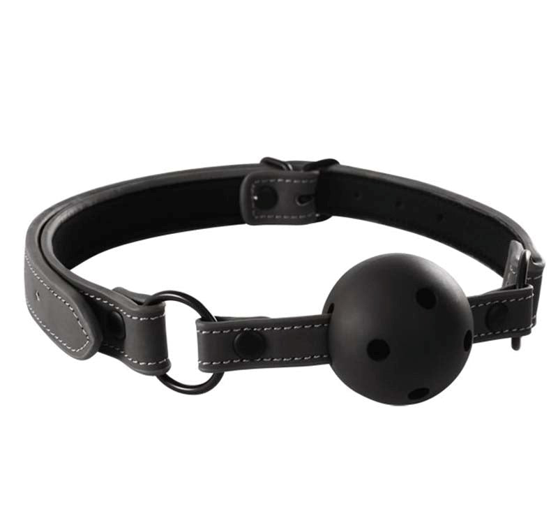 NS Novelties Renegade Bondage Ball Gag Black Vinyl Construction - Bondage Gags and Bits