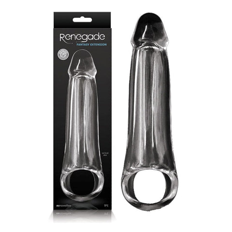 NS Novelties Renegade Fantasy Extension Clear Penis Sleeve for Enhanced Size - Penis Sleeves and Extenders