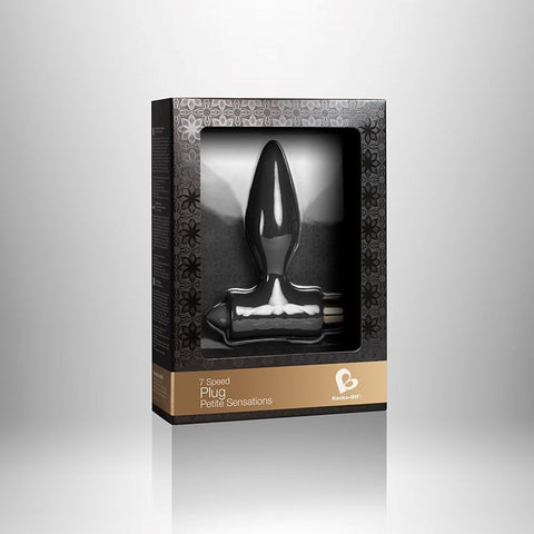 Rocks Off Petite Sensations Butt Plug Black Rechargeable Vibrating - Butt Plugs