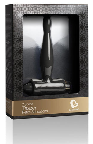 Rocks Off Petite Sensations Teazer Anal Vibrator Black with 7 Vibration Modes - Butt Plugs