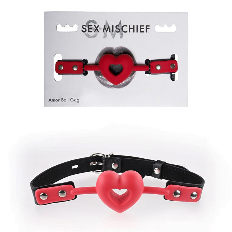 Sportsheets S&M Amor Ball Gag Heart Shaped Breathable BDSM Restraint - - Bondage Gags and Bits