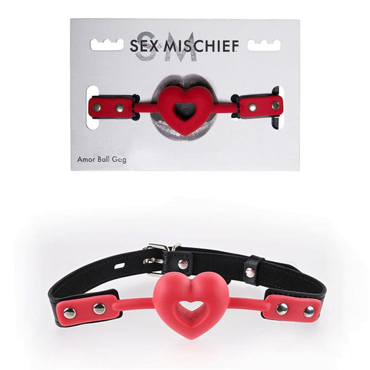 Sportsheets S&M Amor Ball Gag Heart Shaped Breathable BDSM Restraint - - Bondage Gags and Bits