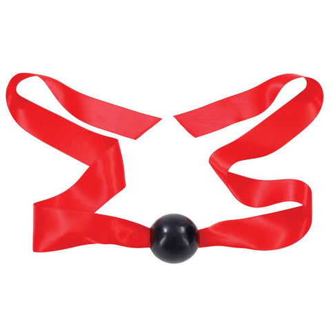 Sportsheets S&M Amor Satin Ball Gag Sensual Bondage with Satin Ribbon - Bondage Gags and Bits