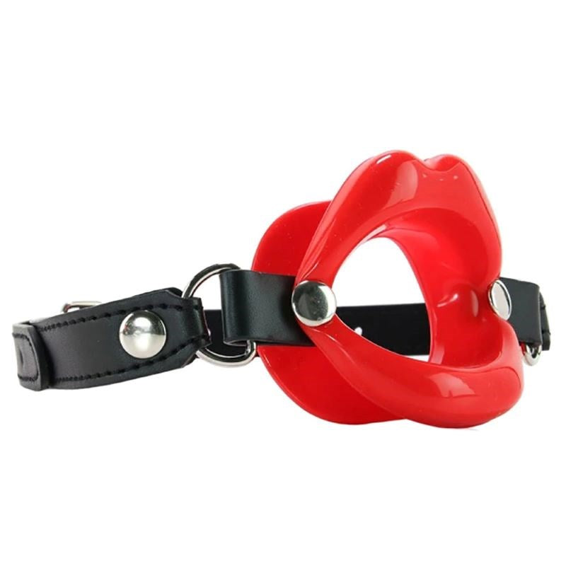 Sportsheets S&M Silicone Lips Mouth Gag with Adjustable Vegan Leather Strap - Bondage Gags and Bits