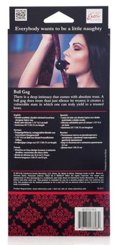 California Exotics Scandal Ball Gag Red Black Straps Silicone Ball - Bondage Gags and Bits